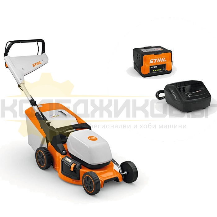 Акумулаторна косачка за трева STIHL RMA 248.3 Set, 36V, 4 Ah, 1200W, 46 см., 55 л - 