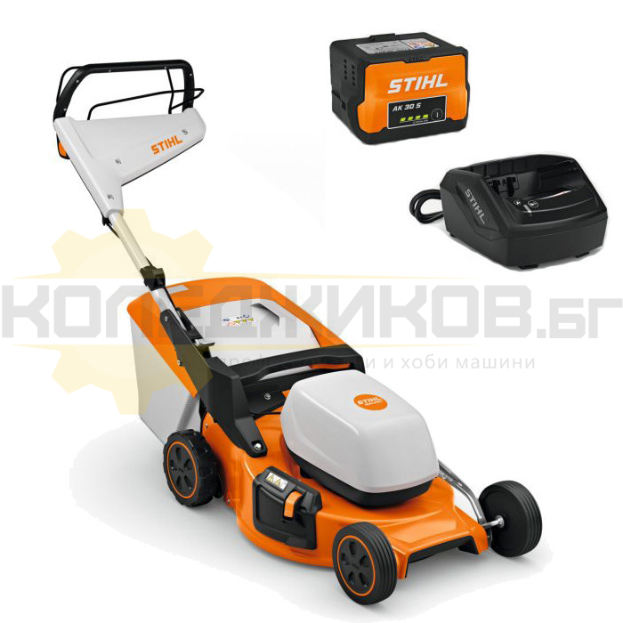 Акумулаторна косачка за трева STIHL RMA 253.3 T Set, 36V, 5 Ah, 1250W, 51 см., 55 л - 