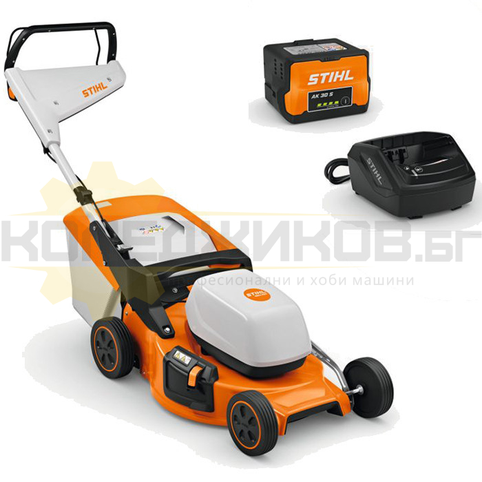 Акумулаторна косачка за трева STIHL RMA 253.3 Set, 36V, 5 Ah, 1250W, 51 см., 55 л - 