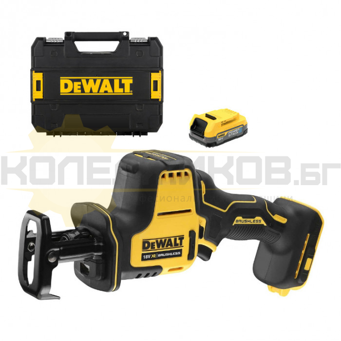 Акумулаторен саблен трион DeWALT DCS369E1T-XJ Set, 18V, 1.7 Ah, 2800 хода/мин., 16 мм - 