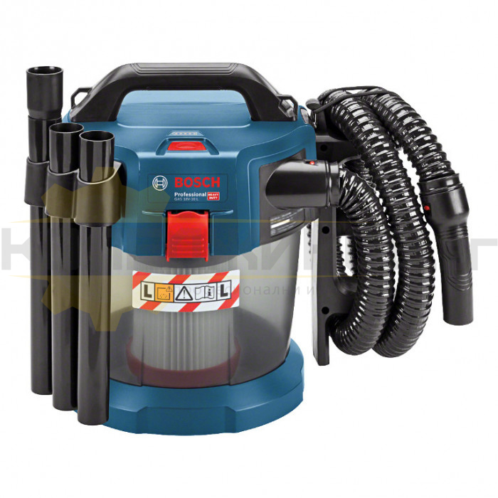 Акумулаторна прахосмукачка BOSCH GAS 18V-10L SOLO, 18V, 90 mbar, 1440 л/мин., 10 л - 