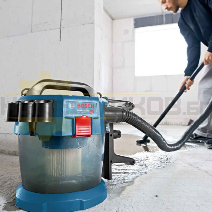 Акумулаторна прахосмукачка BOSCH GAS 18V-10L SOLO, 18V, 90 mbar, 1440 л/мин., 10 л - 