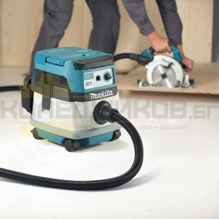 Акумулаторна прахосмукачка MAKITA DVC867LZX4 SOLO, 18+18V, 110W, 110 mbar, 2400 л/мин., 8 л - 