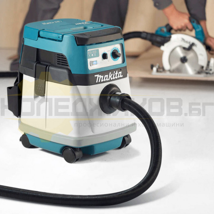 Акумулаторна прахосмукачка MAKITA DVC157LZX3 SOLO, 18+18V, 2400 л/мин., 110 mbar, 15 л - 