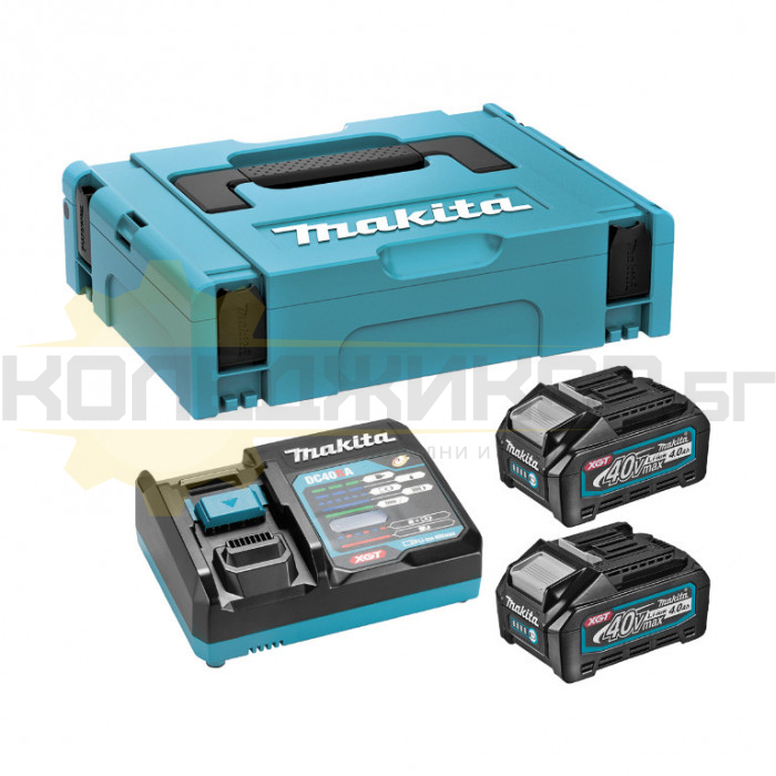 Акумулаторни батерии и зарядно устройство MAKITA 191J97-1, 40V, 2x4 Ah - 