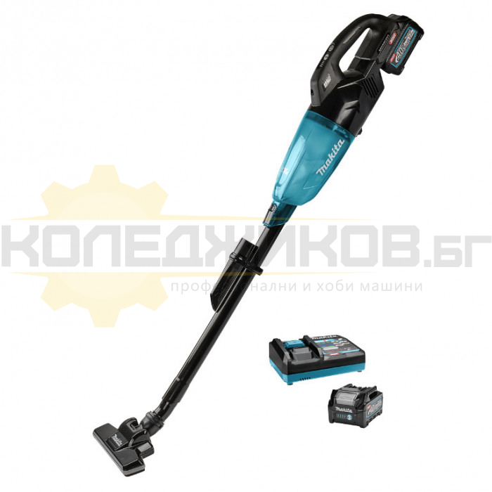 Акумулаторна прахосмукачка MAKITA CL001GA210 Set, 40V, 2x2 Ah, 125W, 210 mbar, 1200 л/мин., 0.73 л - 