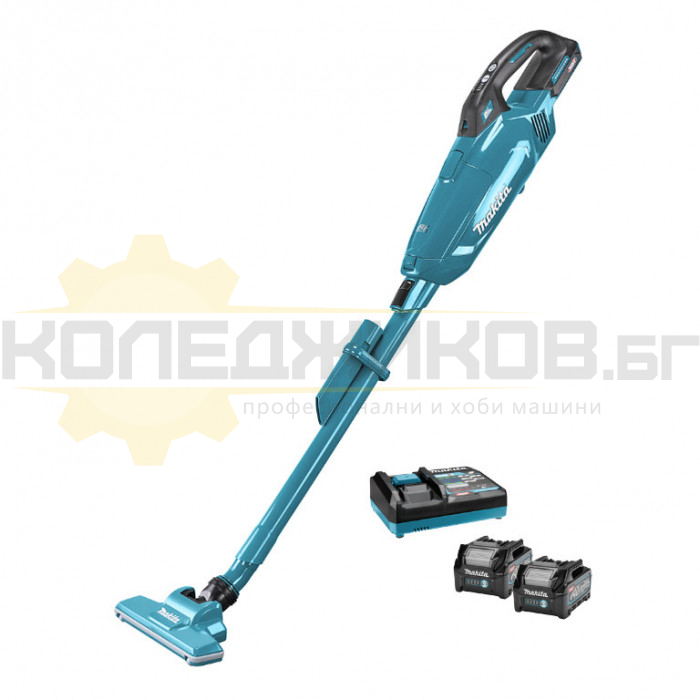 Акумулаторна прахосмукачка MAKITA CL002GA102 Set, 40V, 2x2 Ah, 210 mbar, 1200 л/мин., 0.33 л - 