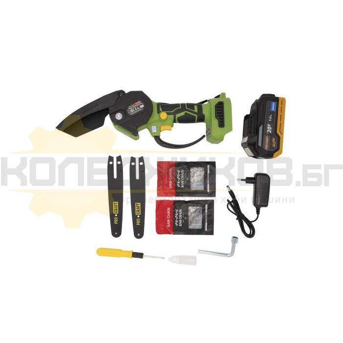 Акумулаторна резачка за клони PROCRAFT PKA22Li Set, 20V, 3 Ah, 4600 об/мин., 15 см - 