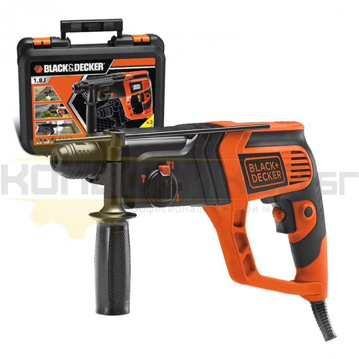 Електрически перфоратор SDS-plus BLACK+DECKER KD975KA, 710W, 1.8 J, 980 об/мин., 5180 уд/мин - 