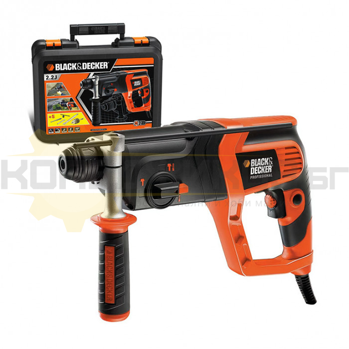 Електрически перфоратор SDS-plus BLACK+DECKER KD985KA-QS, 800W, 2.2 J, 980 об/мин, 5180 уд/мин - 