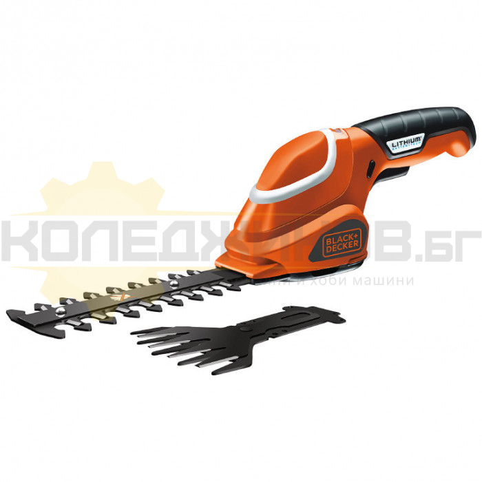 Акумулаторна ножица за храсти BLACK+DECKER GSL700, 7V, 1.2 Ah, 100/150 мм - 