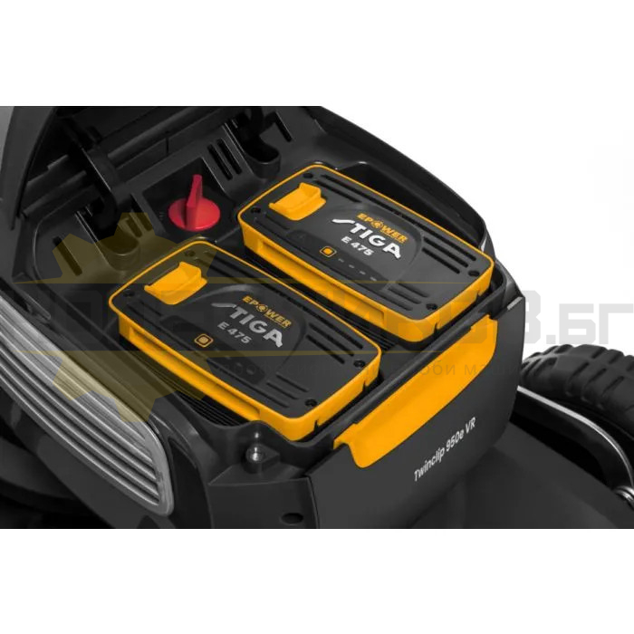 Акумулаторна косачка за трева - самоходна STIGA Twinclip 950e VR Kit, 48V, 2200W, 2x7.5 Ah, 48 см., 80 л - 