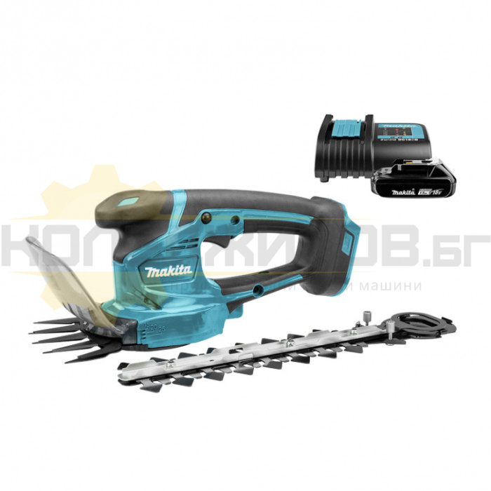 Акумулаторна ножица за трева и храсти MAKITA DUM111SYX Set, 18V, 1.5 Ah, 20/11 см - 