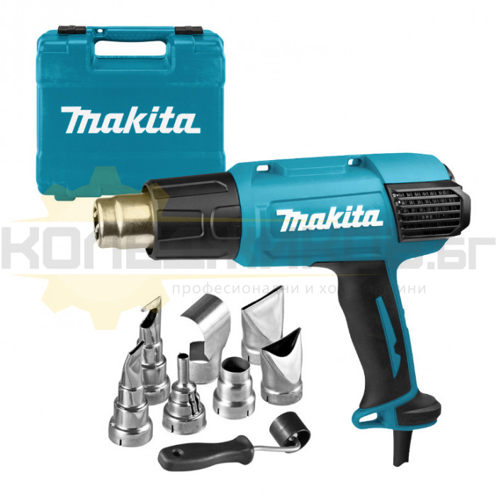 Пистолет за горещ въздух MAKITA HG6531CK, 2000W, 200-550 л/мин., 650 °C - 