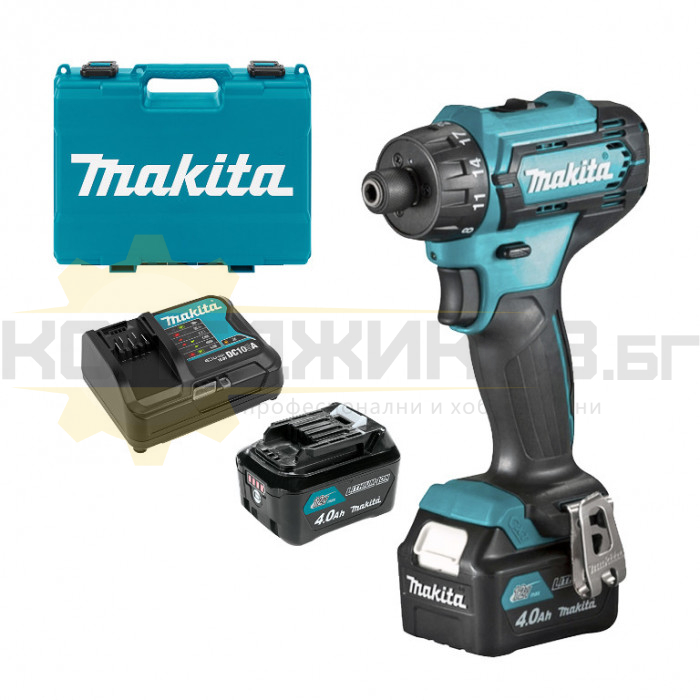 Акумулаторен винтоверт MAKITA DF033DSME Set, 12V, 2x4 Ah, 30 Nm, 1700 об/мин - 