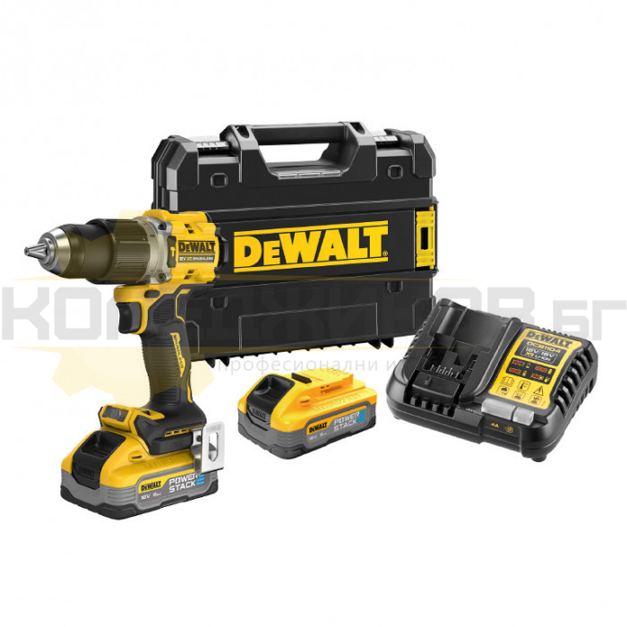 Акумулаторна бормашина / винтоверт - ударна DeWALT DCD805H2T-QW Set, 18V, 2x5 Ah, 90 Nm, 2000 об/мин., 34000 уд/мин - 