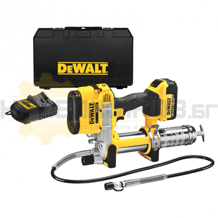 Акумулаторен такаламит DeWALT DCGG571M1-QW Set, 18V, 4 Ah, 690 bar, 147 гр/мин - 