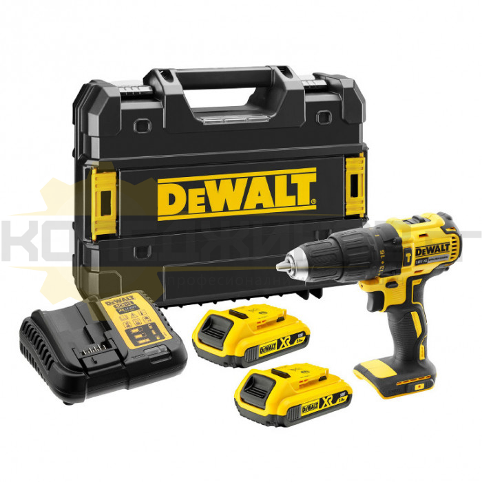 Акумулаторна бормашина / винтоверт - ударна DeWALT DCD778D2T-QW Set, 18V, 2x2 Ah, 65 Nm, 1750 об/мин., 29750 уд/мин - 