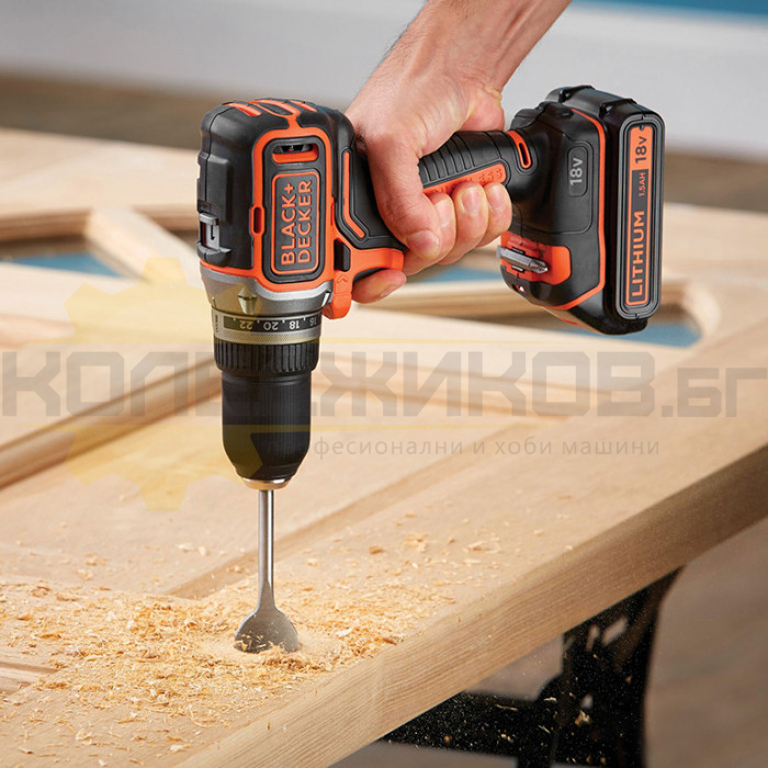 Акумулаторна бормашина / винтоверт - ударна BLACK+DECKER BL186K1B2-QW Set, 18V, 2x2 Ah, 52 Nm, 1650 об/мин., 28050 уд/мин - 