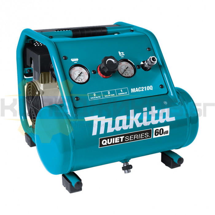 Компресор за въздух - безмаслен MAKITA MAC210Q, 650W, 9.3 bar, 48 л/мин., 7.6 л - 