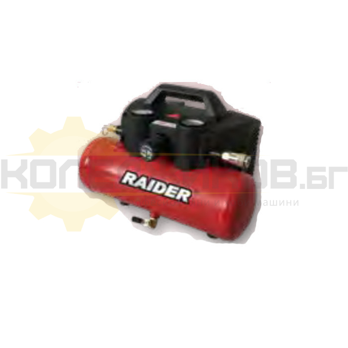 Акумулаторен компресор за въздух RAIDER RDP-J4AC20 R20 SOLO, 20V, 32 л/мин., 8 bar, 4 л - 