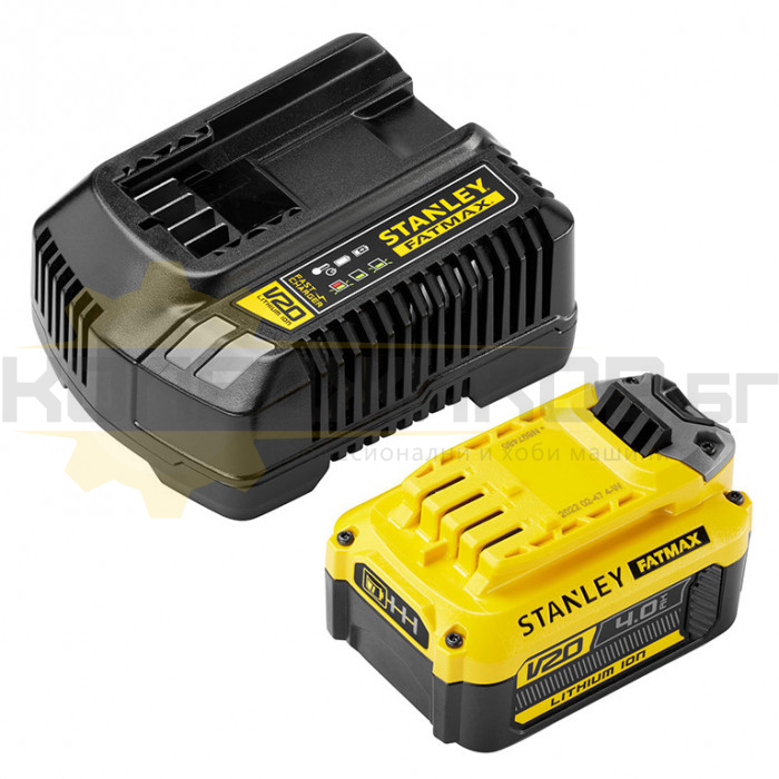 Акумулаторна батерия и зарядно устройство STANLEY FATMAX® V20 SFMCB14M1-QW, 18V, 4 Ah - 