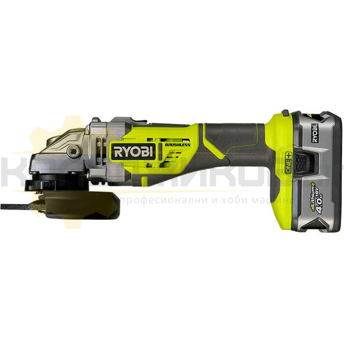 Акумулаторен ъглошлайф RYOBI R18AG7 Set, 2x5 Ah, 125 мм., 11000 об/мин - 