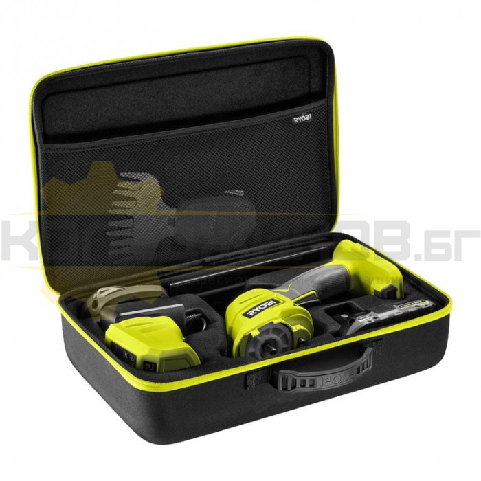 Акумулаторна ножица за храсти и трева RYOBI RY18GSA-120T Set, 18V, 2 Ah, 12/20 см - 