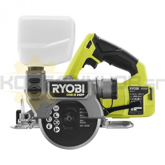 Акумулаторен циркуляр за плочки RYOBI RTS18C-0 SOLO, 18V, 127 мм., 10800 об/мин - 