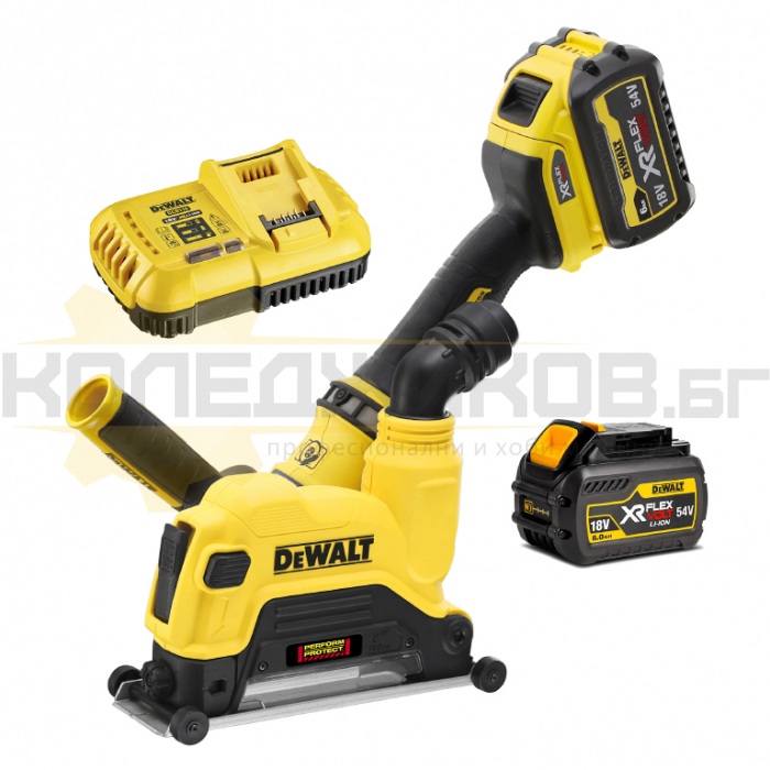 Акумулаторна фреза за канали DeWALT DCG4610T2, 54V, 2x2Ah, 9000 об/мин., 125 мм - 