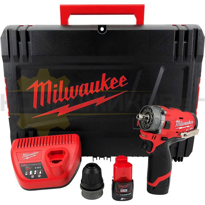 Акумулаторен винтоверт - ударен MILWAUKEE M12FPDX-202X, 12V, 2x2 Ah, 44 Nm, 1700 об/мин., 25500 уд/мин - 