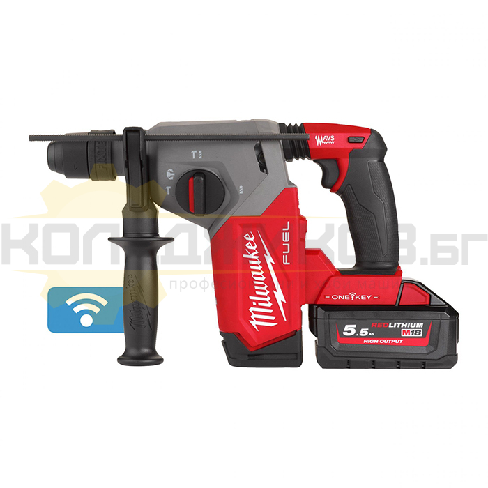 Акумулаторен перфоратор SDS-Plus MILWAUKEE M18 ONEFHX-0, 18V, 2.5 J, 1330 об/мин., 4800 уд/мин - 