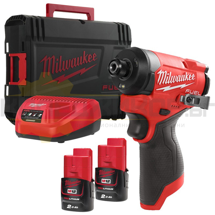 Акумулаторен винтоверт - ударен MILWAUKEE M12 FID2-202X, 12V, 2x2 Ah, 170 Nm, 3600 об/мин., 4000 уд/мин - 