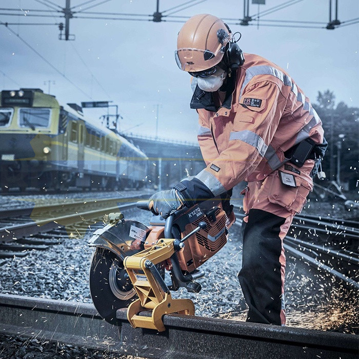 Моторен фугорез за релси - бензинов ъглошлайф HUSQVARNA CONSTRUCTION K 1270 Rail 14" RA10, 7.8 к.с., 350 мм., 90 м/сек - 