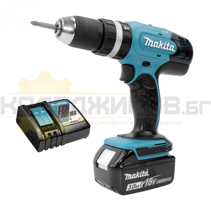 Акумулаторна бормашина / винтоверт - ударна MAKITA DHP453RFX8 Set, 18V, 3 Ah, 42 Nm, 1300 об/мин., 19500 уд/мин - 