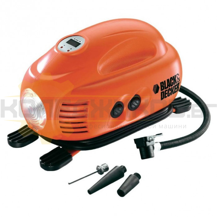 Мини компресор за гуми BLACK+DECKER ASI200, 12V, 8.3 bar - 