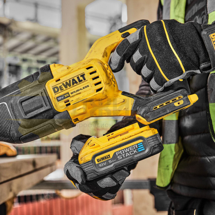 Акумулаторен саблен трион DeWALT DCS386H2T Set, 18V, 2x5 Ah, 3000 хода/мин., 29 мм - 