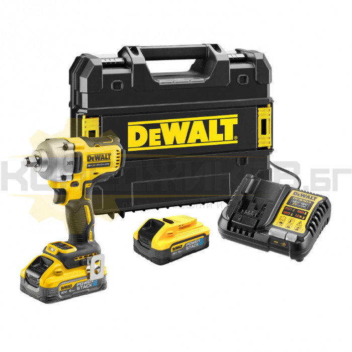 Акумулаторен ударен гайковерт DeWALT DCF891H2T Set, 18V, 2x5 Ah, 1084 Nm, 2000 об/мин., 3250 уд/мин - 