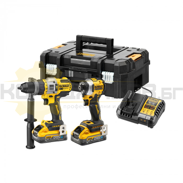 Комплект акумулаторен ударен винтоверт и гайковерт DCD999+DCF850 DeWALT DCK2052H2T, 18V, 2x5 Ah - 