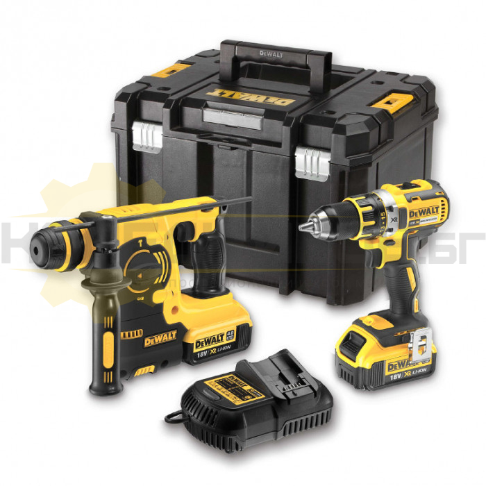 Комплект акумулаторен перфоратор и винтоверт DCH253+DCD790 DeWALT DCK273M2T, 18V, 2x4 Ah - 