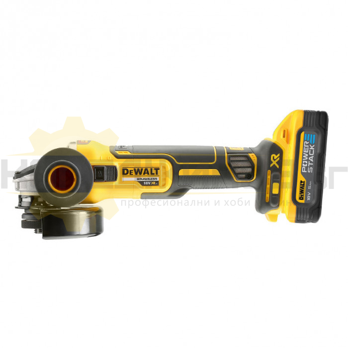 Акумулаторен ъглошлайф DeWALT DCG405H2T-QW Set, 18V, 2x5 Ah, 125 мм., 9000 об/мин - 