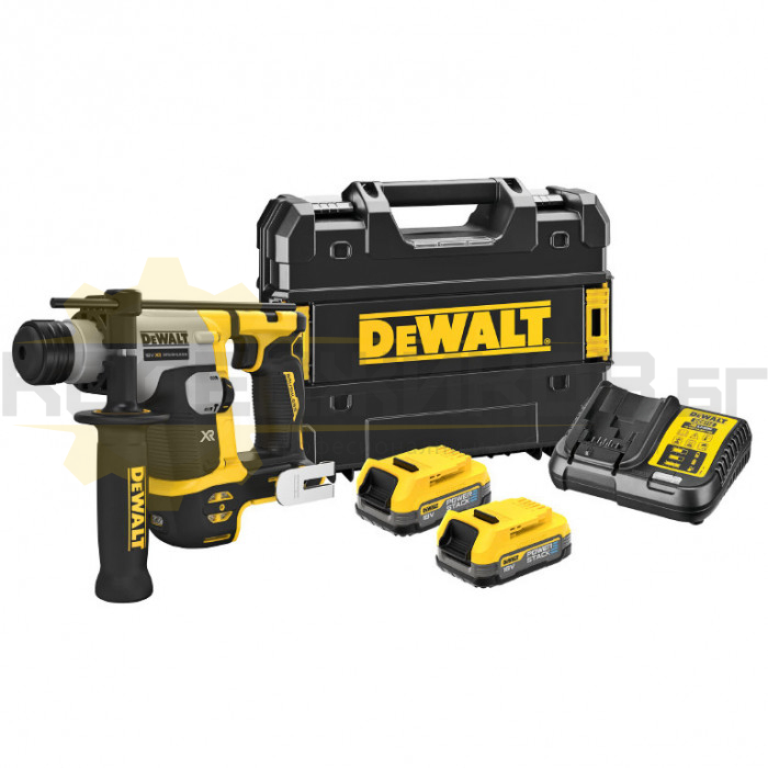 Акумулаторен перфоратор DEWALT DCH172E2T-QW SDS-Plus Set, 18V, 2x1.7 Ah, 1.4 J, 4980 уд/мин., 1060 об/мин - 