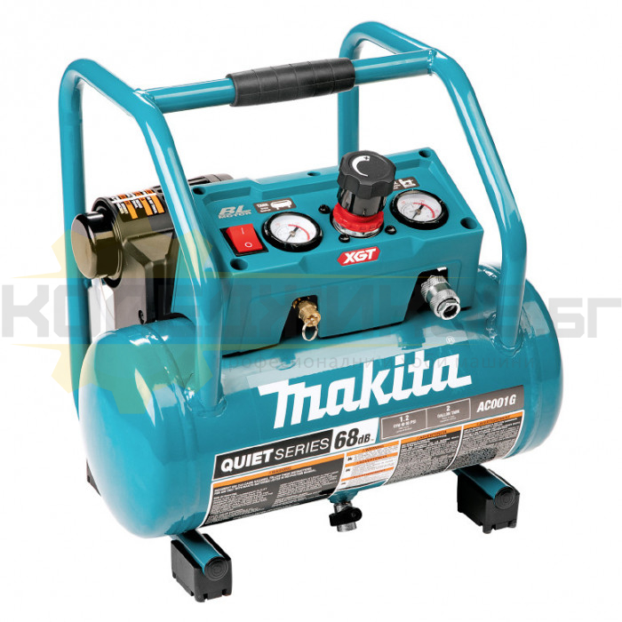 Акумулаторен компресор за въздух MAKITA AC001GZ SOLO, 40V, 9.3 bar, 34 л/мин., 7.6 л - 