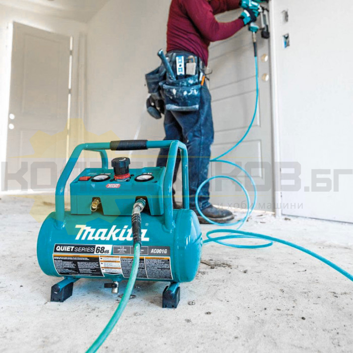 Акумулаторен компресор за въздух MAKITA AC001GZ SOLO, 40V, 9.3 bar, 34 л/мин., 7.6 л - 